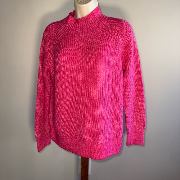 Michael Kors (Large) Hot Pink Knit High Neck Sweater - Picture 1 of 7